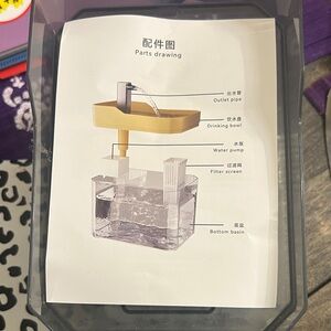 Dog/cat  Pet Water Fountain - clear Drinking Bowl that circulates water
